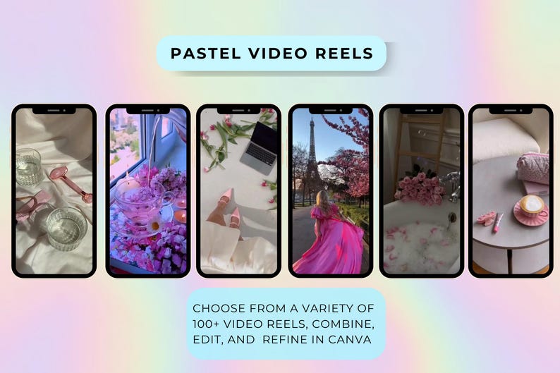 Pastel Beauty Instagram Template Kit: 145 Posts, Stories, Reels, Carousels & Covers