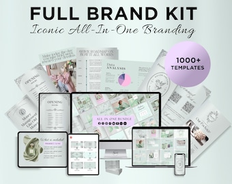 Sage Green Branding Kit: 1000 Canva Templates for Social Media, Etsy, Logos & Stationery