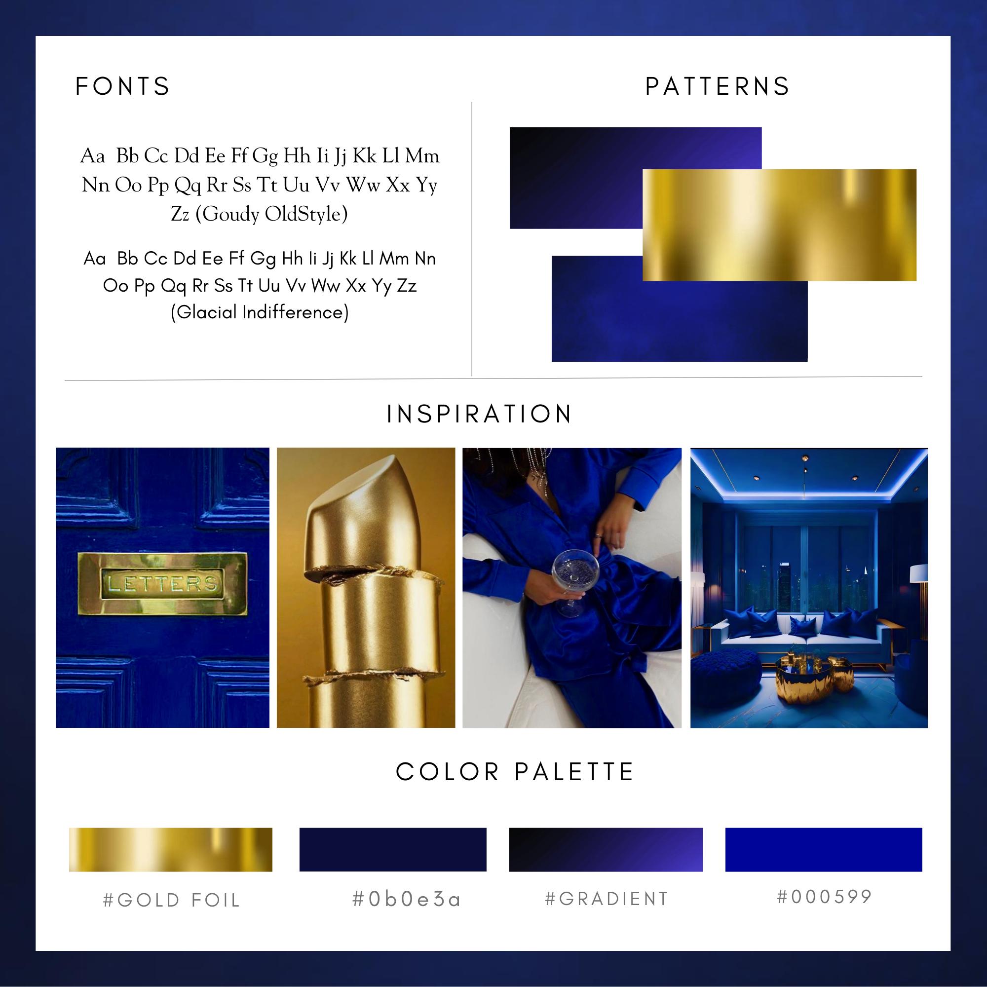 Elegant Blue & Gold Luxury Real Estate Branding Kit: Canva Templates ...