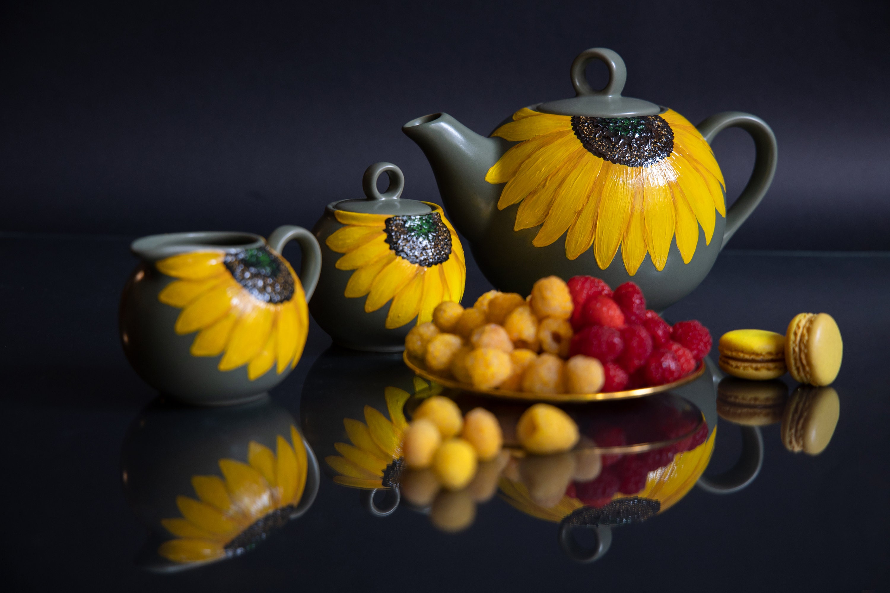 Sunflowr Tea Sunflower Tea Set. Teapot, Sugar Bowl, Creamer. Perfect Present - Etsy