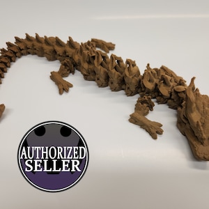 19&quot; Articulating Woodland Dragon, Fidget Toy, Wiggle Pet, Articulated Toy, 3D Printed, Tik Tok