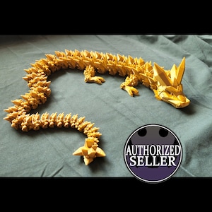 24&quot; Articulating Crystal Dragon, Fidget Toy, Wiggle Pet, Articulated Toy, 3D Printed, Tik Tok