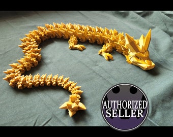 24" Articulating Crystal Dragon, Fidget Toy, Wiggle Pet, Articulated Toy, 3D Printed, Tik Tok