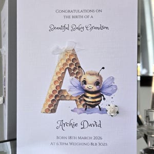Tarjeta personalizada para recién nacido, tarjeta especial para recién nacido, tarjeta para recién nacido.