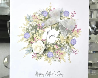 Tarjeta del Día de la Madre, tarjeta del Día de la Madre con flores, tarjeta especial del Día de la Madre, tarjeta del Día de la Madre con ramo, Día de la Madre para mamá