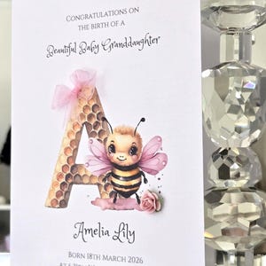 personalisierte neue Baby-Enkelin Karte, spezielle Baby-Enkelin Karte, Baby Mädchen-Enkelin Karte