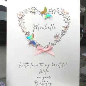 Buon compleanno moglie, bellissimo biglietto di compleanno per moglie, biglietto di compleanno personalizzato con nome, biglietto di compleanno per moglie, biglietto personalizzato per moglie