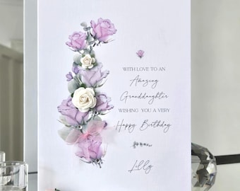 personalised granddaughter birthday card, amazing granddaughter card, special granddaughter card, granddaughter birthday card, handmade