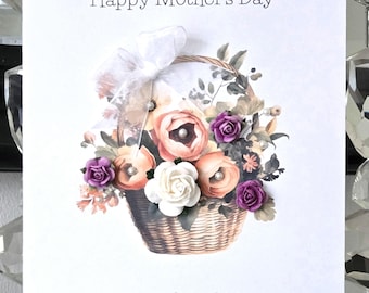 Tarjeta del día de la madre, tarjeta del día de la madre con flores, tarjeta especial del día de la madre, tarjeta del domingo de la madre, tarjeta del día de la madre con ramo, día de la madre de mamá