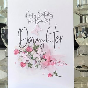 Carte de joyeux anniversaire fille, carte d'anniversaire de fille, belle carte d'anniversaire de fille, carte d'anniversaire personnalisée, carte d'anniversaire de fille,
