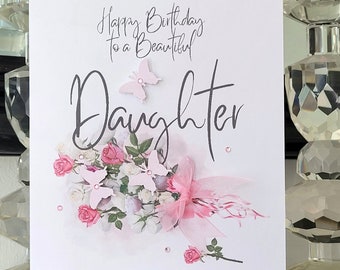 Happy birthday daughter card, daughter birthday card, beautiful daughter birthday card, personalised birthday card, daughter birthday card,