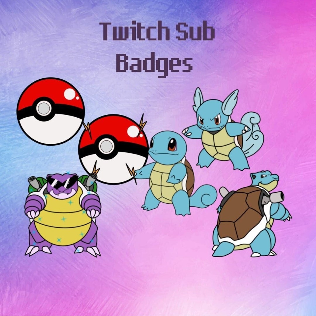 Squirtle Evolution Twitch Sub Badges - Etsy