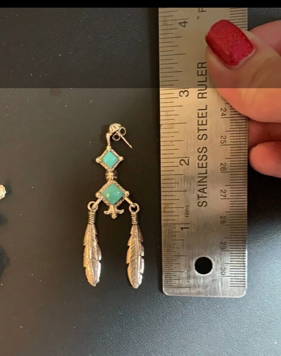 Sterling and turquise Navajo earrings - image 6