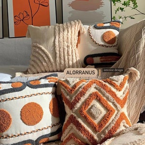 Boho Pillow, Cover Throw Pillow case,Geometric Cotton pillow cover, Sofa Decorative Cushion Cover
