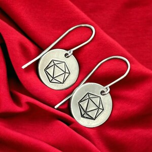 D20 Earrings, Geometric Nerdy Earrings, Gaming Dice Earrings for Women, Fantasy Jewelry for Women, Gift for Gamer