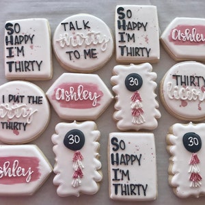30th Birthday Cookies Assorted 1 Dozen - Etsy