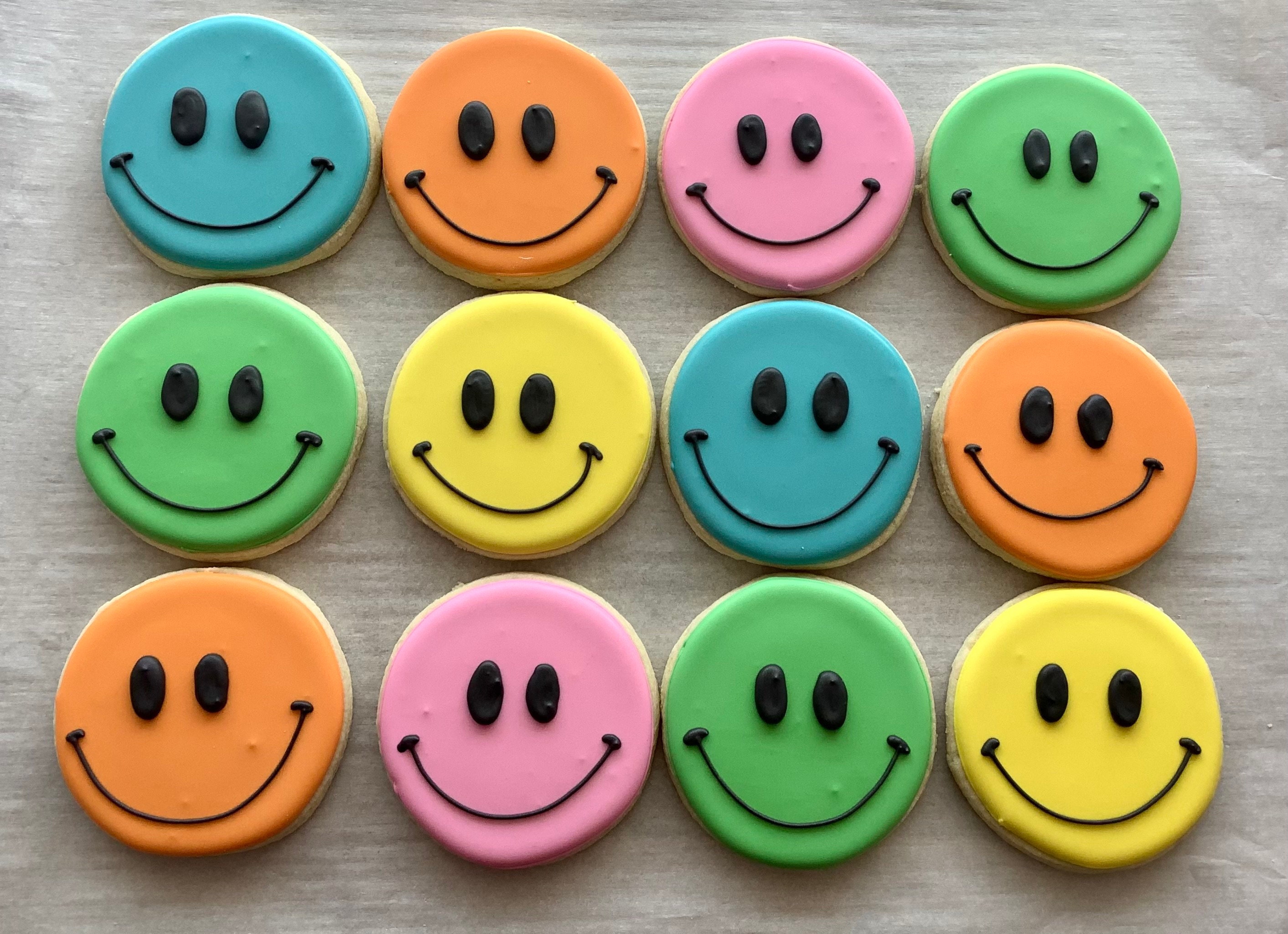 Smiley Face Cookies 1 Dozen Etsy