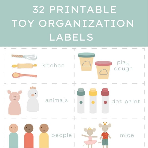 Printable Toy Organization | Ikea Trofast Bin Labels | Playroom & Classroom | Montessori | Homeschool