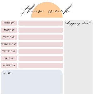 Weekly Planner Notepad