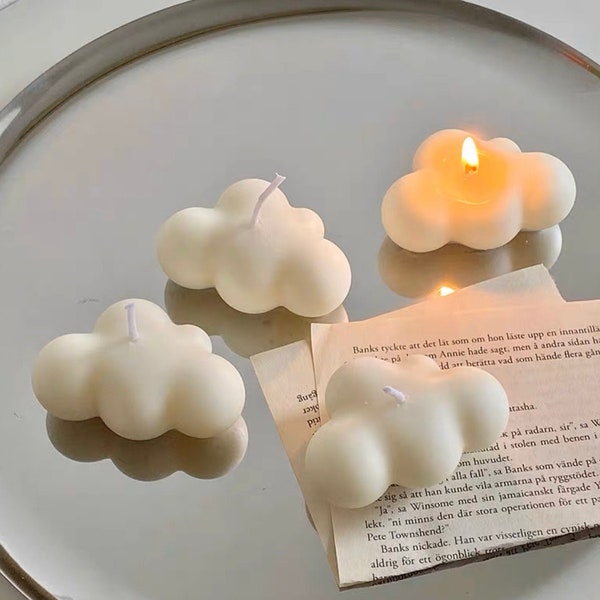 Fluffy Milky Cloud Scented Home Decor Candle 2pieces (Small+Large)