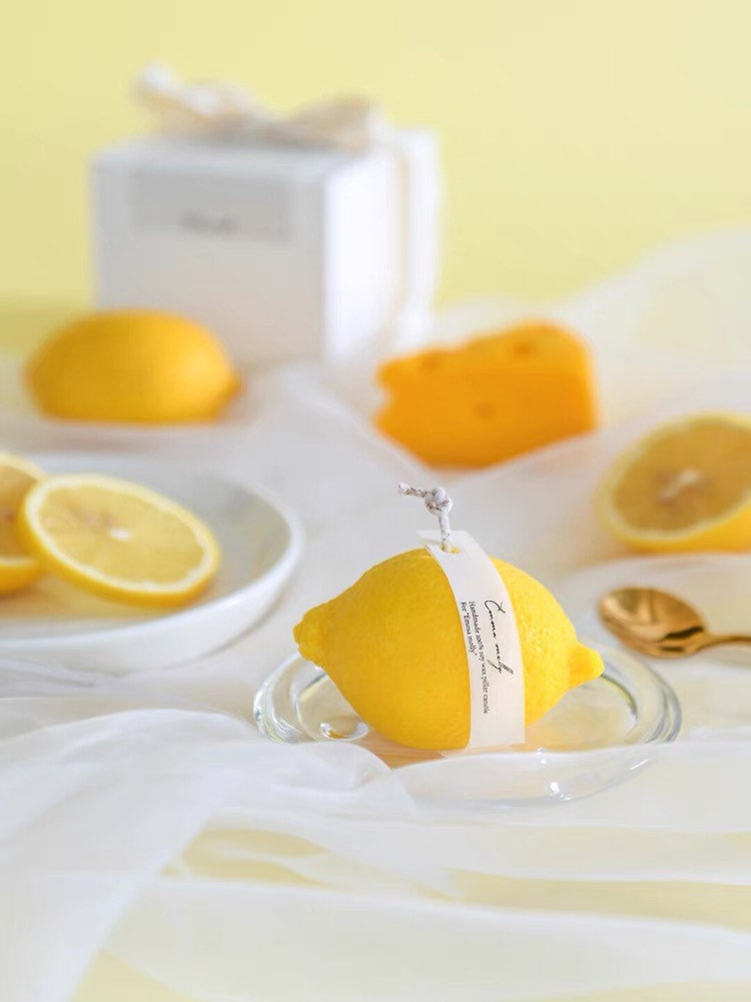 Fresh Lemon Scented Candles Home Decor Etsy