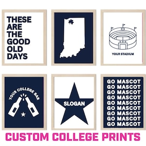 Custom College Prints / Custom University Prints / Custom College Posters Custom Dorm Decor / Collete Posters / College Prints / Dorm Print