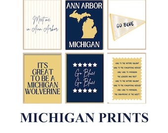 Michigan Dorm Prints / Michigan Posters / University of Michigan Digital Print / Michigan Digital Print / UMich / U of M Print