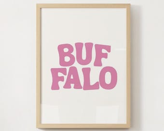 Impressão de búfalo Pôster de búfalo Arte de búfalo Impressão de Buffalo Nova York Impressão de Buffalo NY Impressão de arte de Buffalo NY