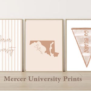 Impresión de la Universidad de Mercer Póster de la Universidad de Mercer Arte de la Universidad de Mercer