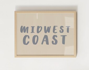 Midwest Coast Print West Coast Art Coastal Cowgirl Decor Coastal Wall Art Blue Wall Art Digital Print Coastal Cowgirl Aesthetic Trendy Art