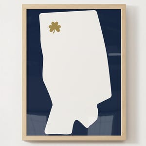 Notre Dame Print / Notre Dame Poster / Notre Dame Wohnheim Dekor Retro Notre Dame / ND Print / Notre Dame Print / Kleeblatt / Indiana Print