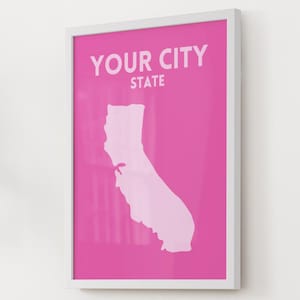 Custom College Decor /Custom State Print / Custom College Poster / Personalized State Print / Preppy Dorm Decor / Custom College Room Print