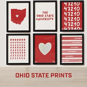 Ohio State Prints / Ohio State Poster / Ohio State Dorm Decor / Retro Ohio State / Ohio State Print