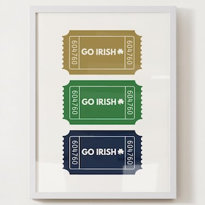 Notre-Dame Print / Notre-Dame Poster / Notre-Dame Wohnheim Dekor / Retro Notre-Dame / ND Print / College Wohnheim Notre Dame / Notre Dame Ticket