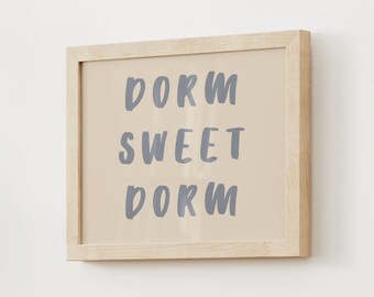 Dorm Sweet Dorm Print / Dorm Sweet Dorm Poster / Personalized Dorm Print / Preppy Dorm Decor / Custom Dorm Room Print