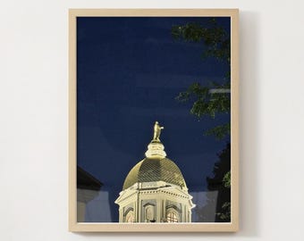 Impresión de Notre Dame / Cartel de Notre Dame / Decoración del dormitorio de Notre Dame / Retro Notre Dame / Impresión ND / Dormitorio universitario Notre Dame / Foto de Notre Dame
