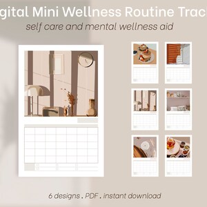 Blank Monthly Wellness Routine Tracker, Self Care, Monthly Planner