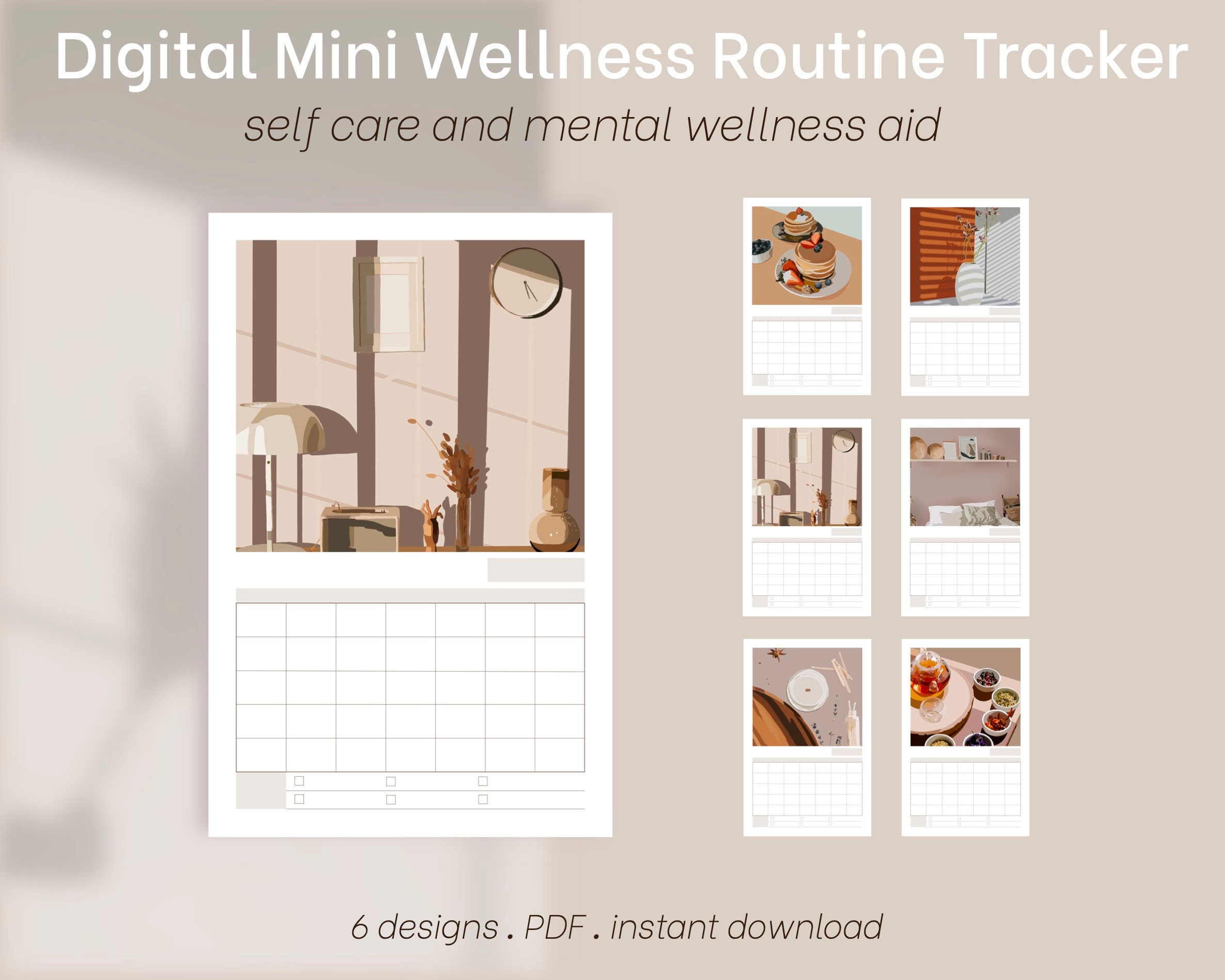 Create Monthly Wellness Routine Blank Monthly Wellness Routine Tracker, Self Care, Monthly Planner - Etsy