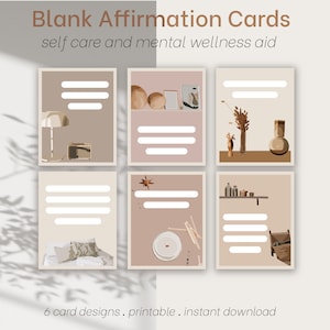Blank Printable Affirmation Card, Instant Download, DIY Affirmation, Blank Note Cards - Etsy