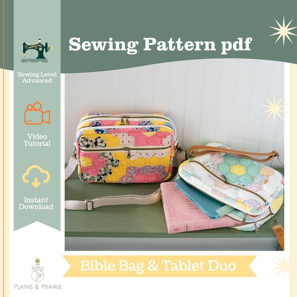 PATTERN Plains & Prairie Bible Bag and Tablet Duo Pattern and Instructions Digital Download