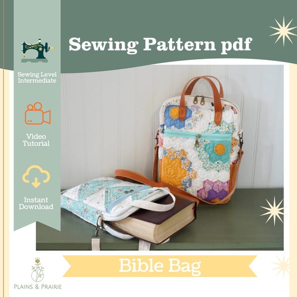 PATTERN Plains & Prairie Bible Bag Pattern and Instructions Digital Download