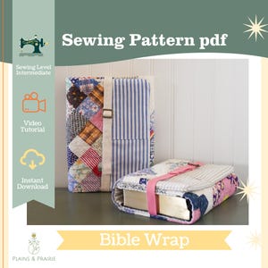 Patrón e instrucciones para envolver la Biblia estilo llanuras y praderas (descarga digital)
