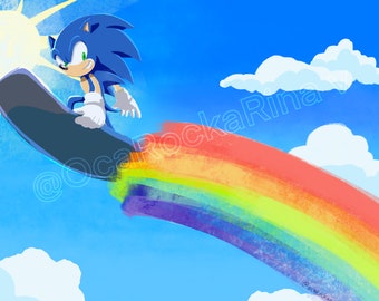SONIC “Follow Your Rainbow” 5x7 Glossy Art Print (Heavy Cardstock)