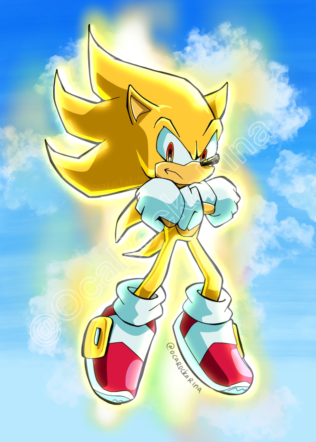 Super Sonic fleetway Custom Print 8.5in X 11in 