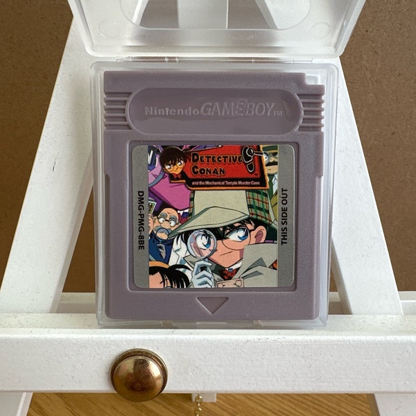 Étui Detective Conan and the Mechanical Temple Murder, jeu vidéo vintage Nintendo Gameboy GB (dossier fermé)