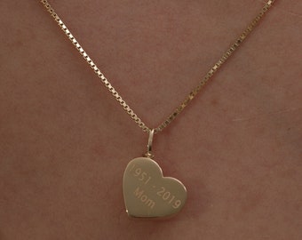 14k Gold Urn Heart Necklace/Handmade Gold Urn Heart Necklace/ Gold Personalized Heart Necklace/Solid Gold Heart Necklace