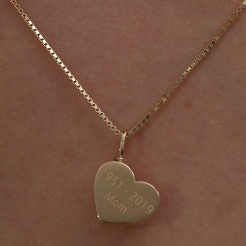 14k Gold Urn Heart Necklace/handmade Gold Urn Heart Necklace/ Etsy