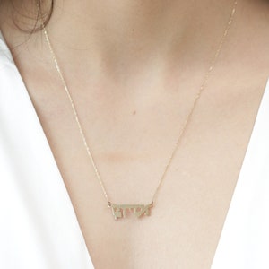 10k/14k/18k Gold Hebrew Name Necklace/Personalized Hebrew Name Necklace/ Handmade Hebrew Name Necklace/ Solid Gold Name Necklace image 1