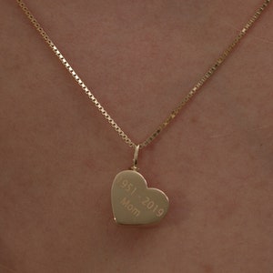 14k Gold Urn Heart Necklace/Handmade Gold Urn Heart Necklace/ Gold Personalized Heart Necklace/Solid Gold Heart Necklace