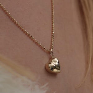 14k Gold Urn Heart Necklace/Handmade Gold Urn Heart Necklace/ Gold Personalized Heart Necklace/Solid Gold Heart Necklace